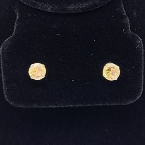 925 silver earrings with yellow-orange round stones